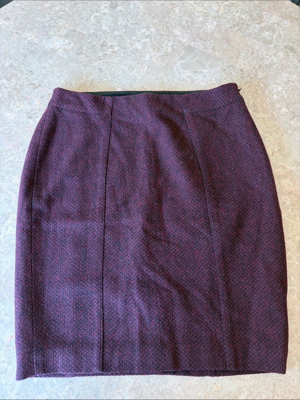 New Banana Republic Plum Tweed Pencil Skirt